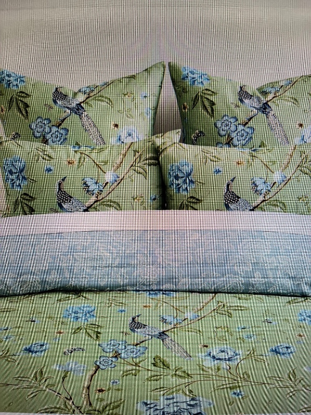 Pottery Barn Kravet Meadowlark Reversible Duvet Cover Green-Multi NWT